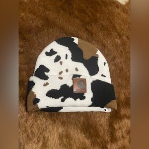 cow print beanie